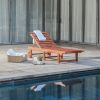 Malibu Outdoor Wood Folding Sunbathing Chaise Lounge