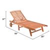 Malibu Outdoor Wood Folding Sunbathing Chaise Lounge