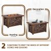 Best Choice Product 50,000 BTU Rectangle Fire Pit Table, Faux Woodgrain Top And Faux Stone Texture Base Propane Gas Fire Table For Outdoor