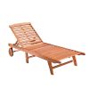 Malibu Outdoor Wood Folding Sunbathing Chaise Lounge